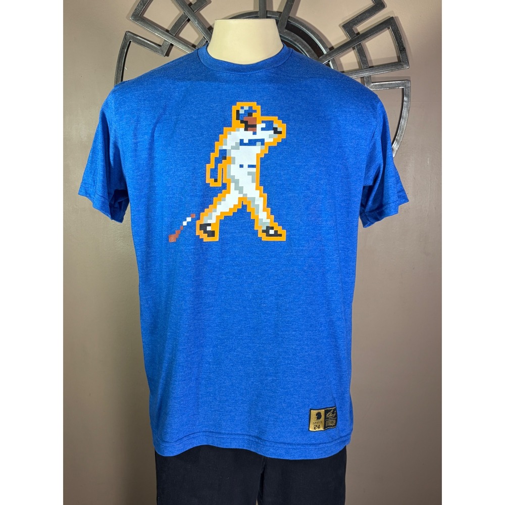 Baseballism Ken Griffey Jr 8-Bit Pixel Swing T-Shirt Blue XL Seattle Baseball